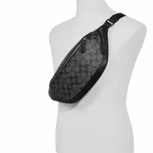 coach Black Patterned Belt Bag